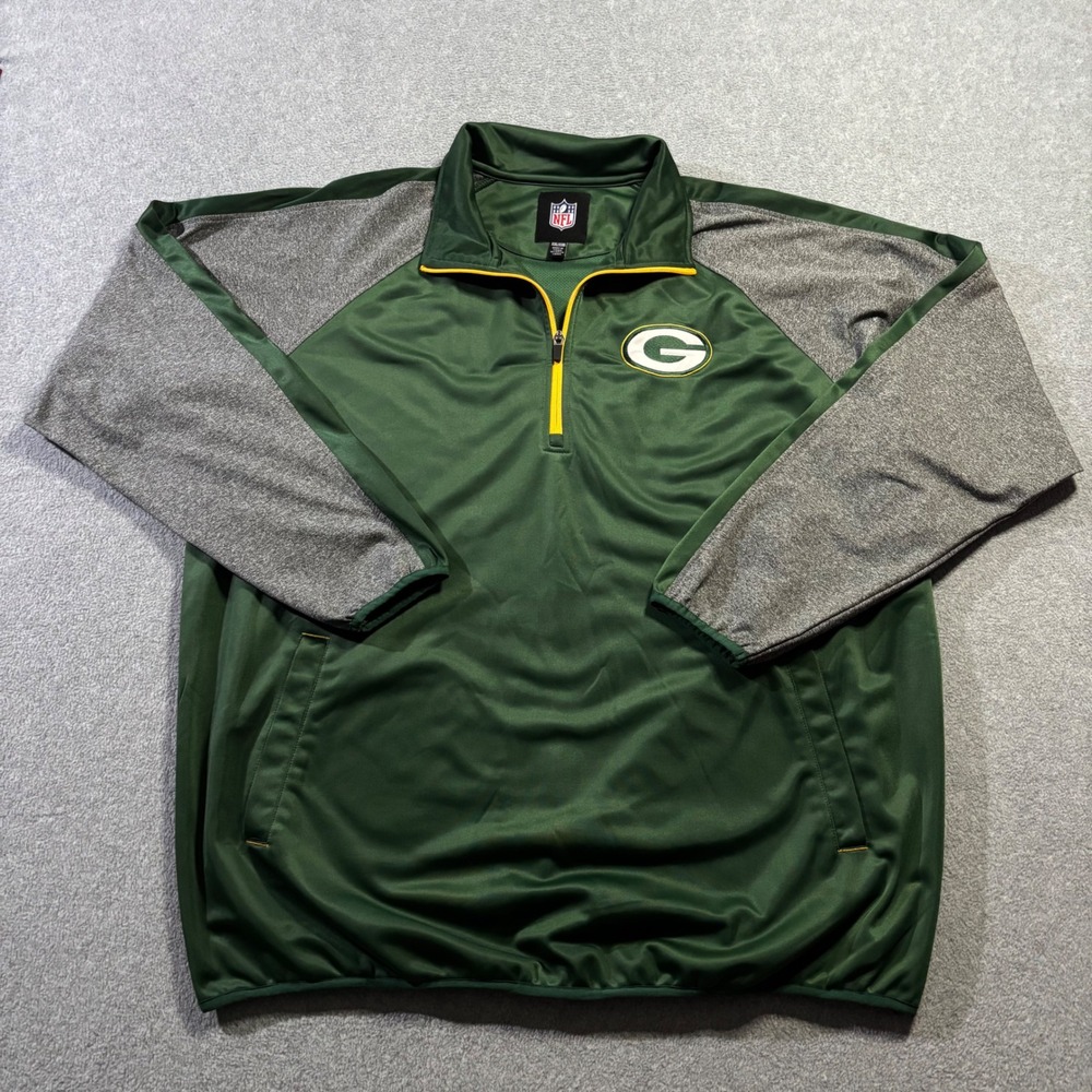 G-III Green Bay Packers Quarter Zip Pullover Mens XXL Green Grey NFL Football